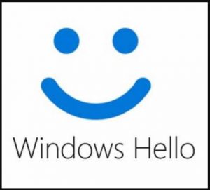 Windows hello logo. Blue smiley face