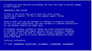 Blue windows error screen with grey text