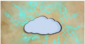 cloud with green circuits