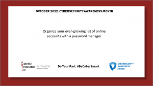 Cybersecurity Awareness Month: Password Manager